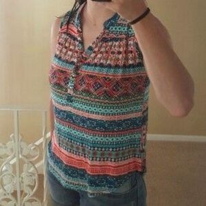 Papermoon Lexis knit top sleeveless graphic printed stitch fix M